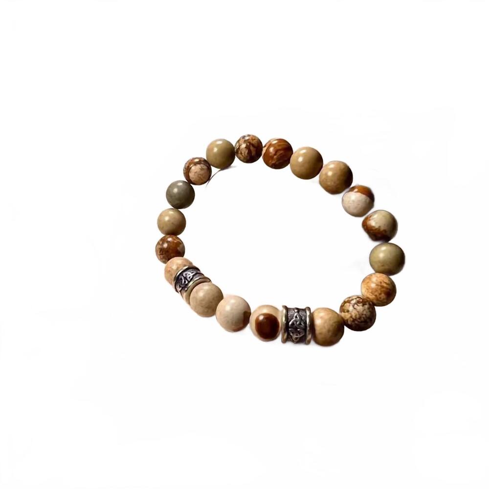 NEW FAIRE unisex - jasper trinity knot bracelet in multi